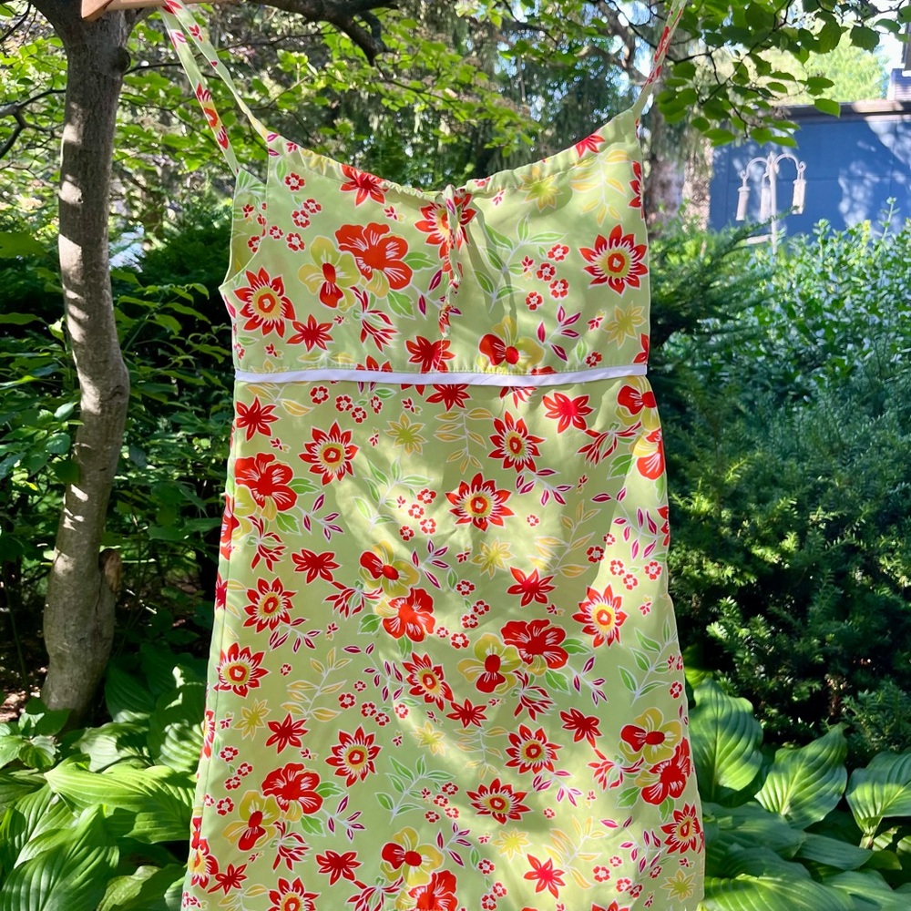 Vintage Floral Green and Orange Top